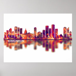 Edmonton Canada Skyline Poster