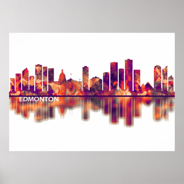 Edmonton Canada Skyline Poster (Front)