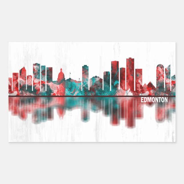 Edmonton Canada Skyline Sticker (Front)