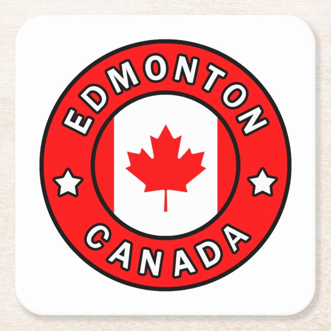 Edmonton Canada Square Paper Coaster (Front)