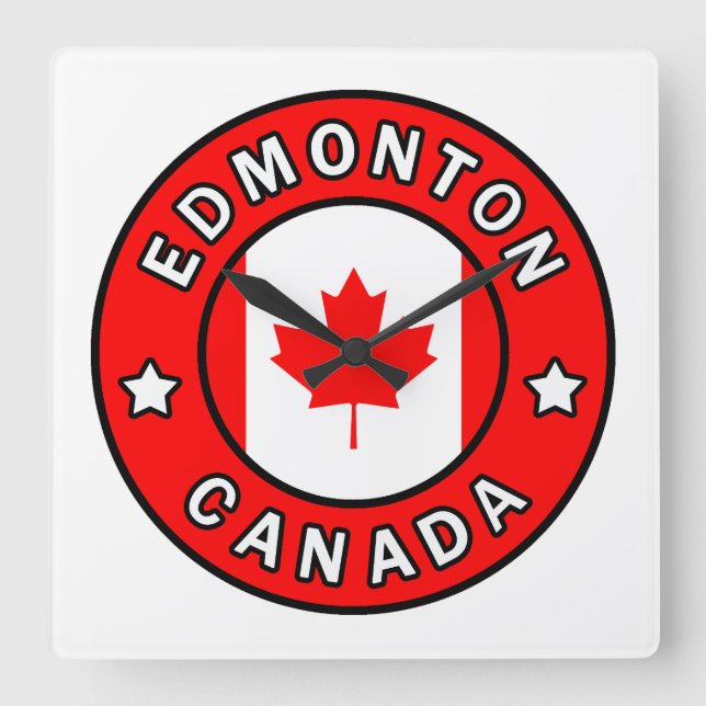 Edmonton Canada Square Wall Clock (Front)