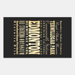 Edmonton City of Canada Typography Art Sticker