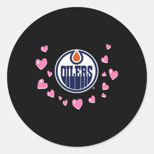 Edmonton Oilers Valentine Love Nhl Officially Lice Classic Round Sticker