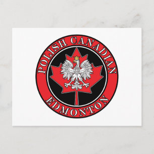 Edmonton Round Polish Canadian Leaf Postcard