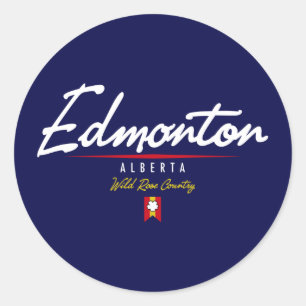 Edmonton Script Classic Round Sticker