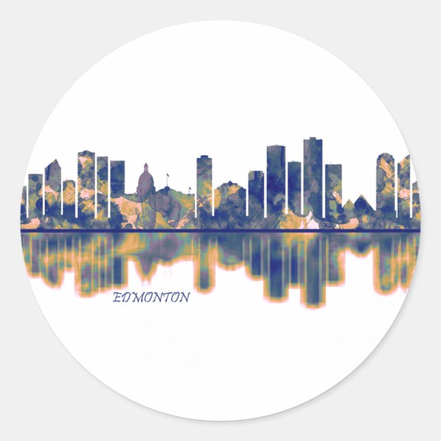 Edmonton Skyline Classic Round Sticker (Front)