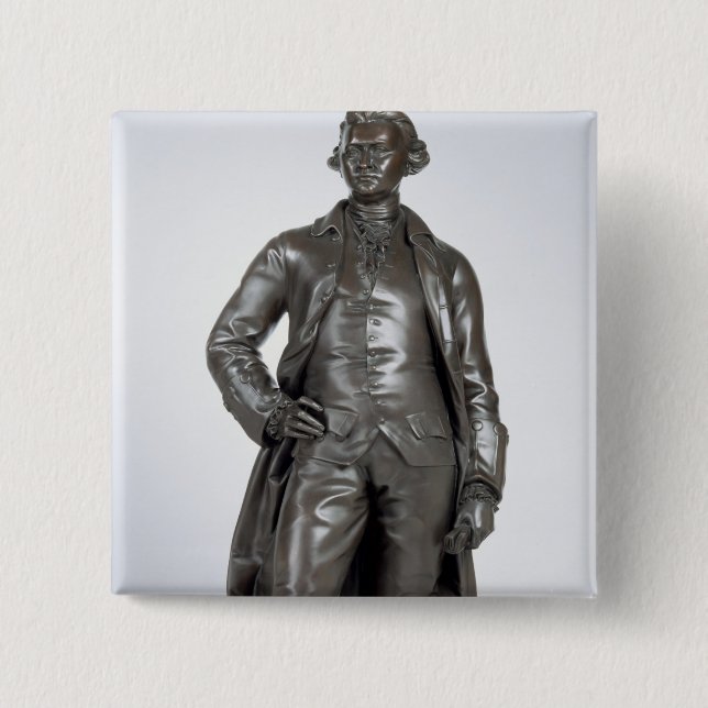 Edmund Burke (1729-97) 1865 (bronze) 2 Inch Square Button (Front)