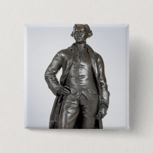 Edmund Burke (1729-97) 1865 (bronze) 2 Inch Square Button