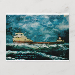 Edmund Fitsgerald 1996 with text Postcard