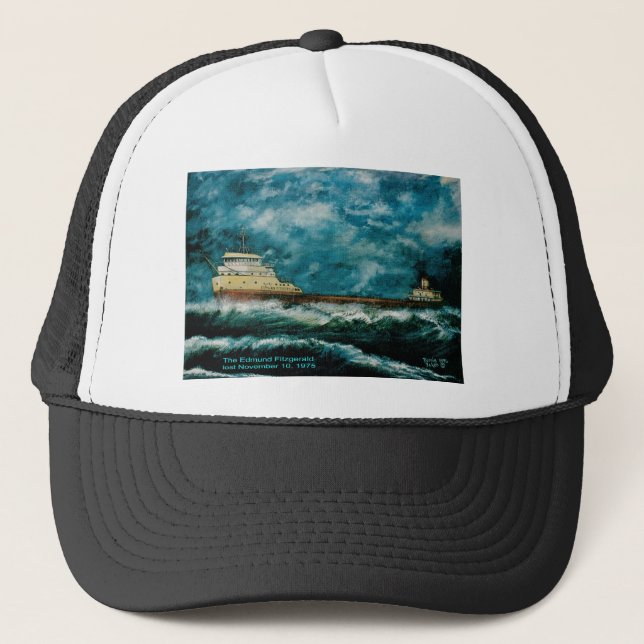 Edmund Fitsgerald 1996 with text Trucker Hat (Front)