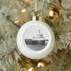 Edmund Fitzgerald Ceramic Ball Christmas Ornament