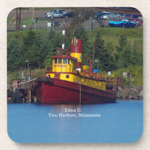 Edna G. set of 6 hard plastic coasters