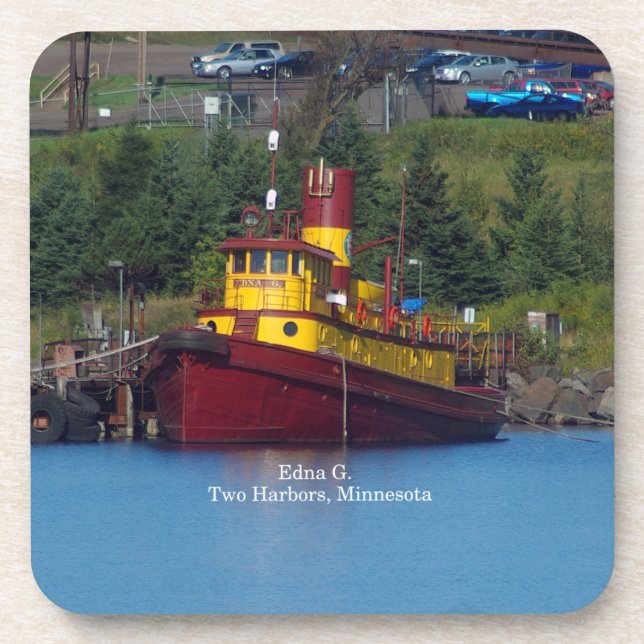 Edna G. set of 6 hard plastic coasters (Front)