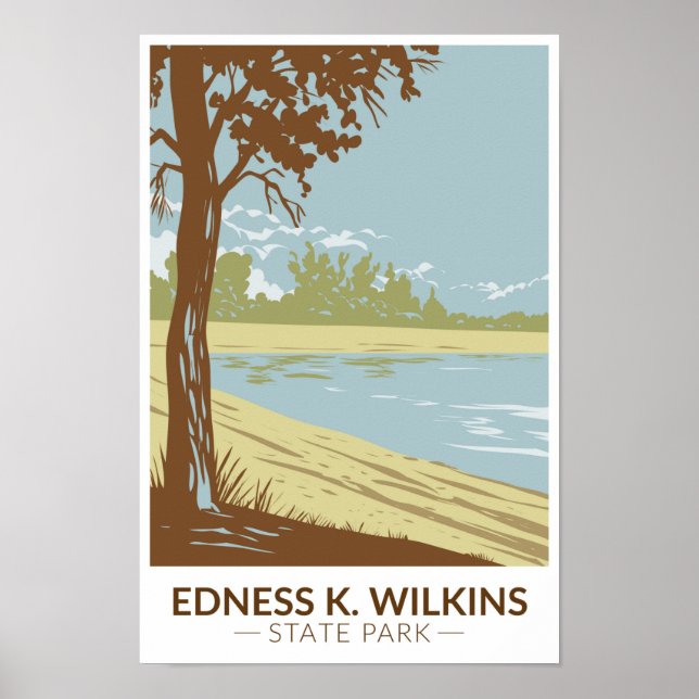 Edness K Wilkins State Park Wyoming Vintage  Poster (Front)