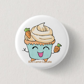 EDO Carrot Cupcake 1 Inch Round Button