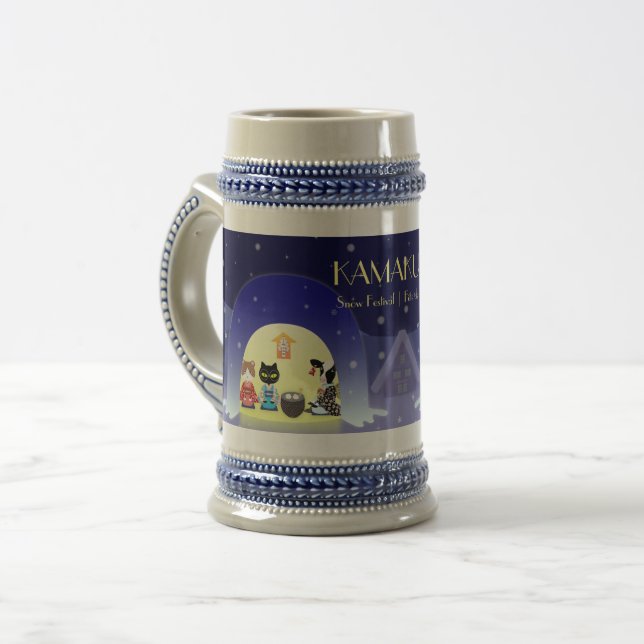 Edo-Neko's Snowy Celebration Beer Stein (Front Left)