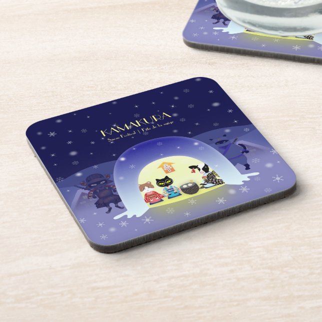 Edo-Neko's Snowy Celebration Coaster (Left Side)