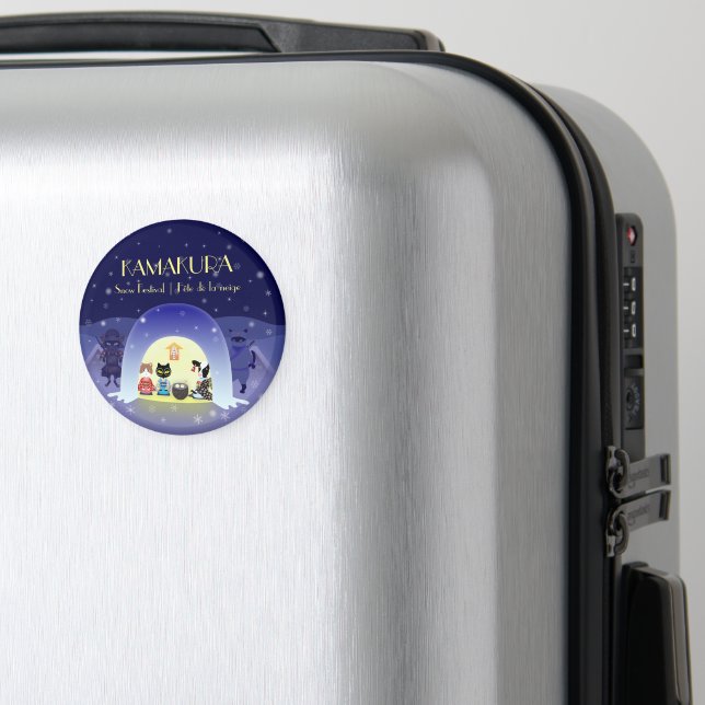 Edo-Neko's Snowy Celebration Magnet (In Situ (Luggage))