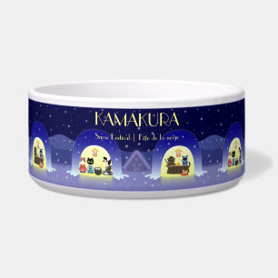 Edo-Neko's Snowy Celebration Pet Bowl
