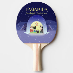 Edo-Neko's Snowy Celebration Ping Pong Paddle