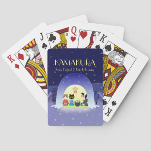 Edo-Neko's Snowy Celebration Playing Cards