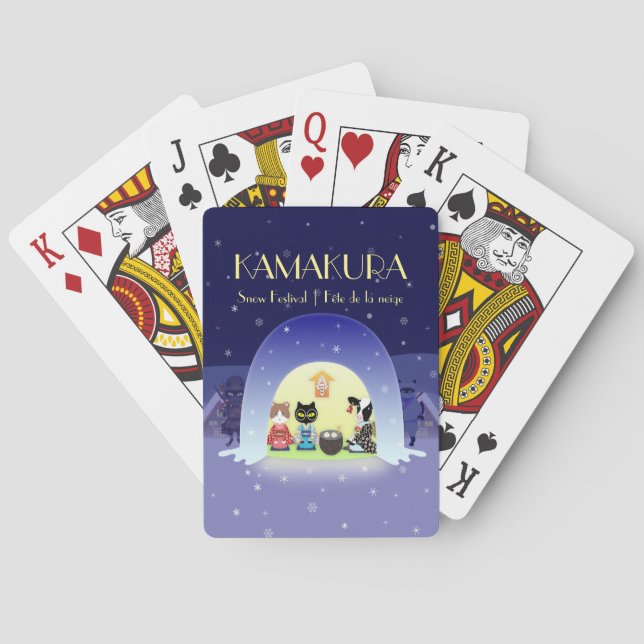 Edo-Neko's Snowy Celebration Playing Cards (Back)