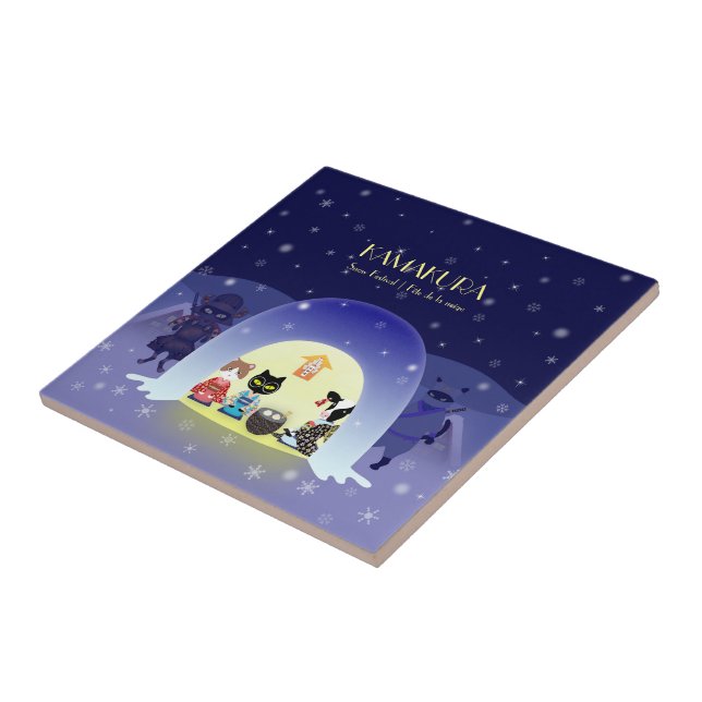 Edo-Neko's Snowy Celebration Tile (Side)