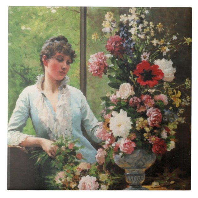 Edouard Debat-Po Preparing the flower arrangement Tile (Front)