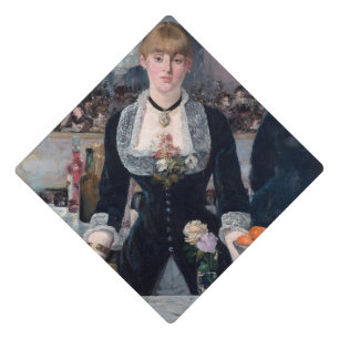 Edouard Manet - A Bar at the Folies-Bergere Graduation Cap Topper