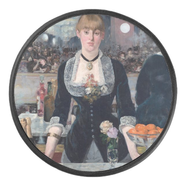 Edouard Manet - A Bar at the Folies-Bergere Hockey Puck (Front)