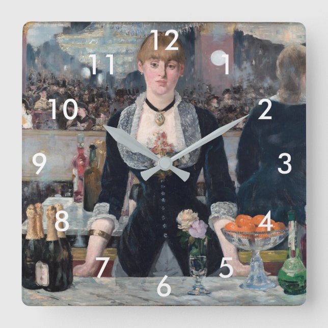 Edouard Manet - A Bar at the Folies-Bergere Square Wall Clock (Front)