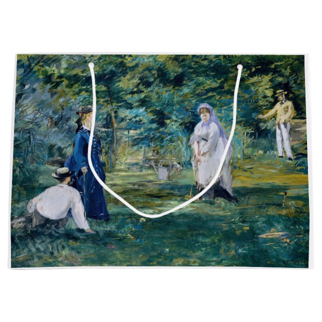 Edouard Manet - A Game of Croquet Large Gift Bag (Front)