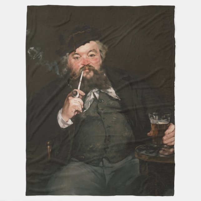 Edouard Manet - A Good Glass of Beer / Le bon bock Fleece Blanket (Front)