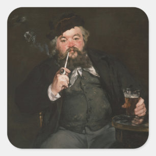 Edouard Manet - A Good Glass of Beer / Le bon bock Square Sticker