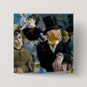 Edouard Manet - At the Cafe 2 Inch Square Button