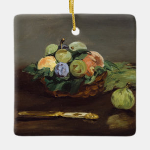 Edouard Manet - Basket of Fruits Ceramic Ornament