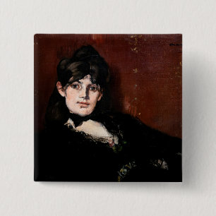 Edouard Manet - Berthe Morisot Reclining 2 Inch Square Button