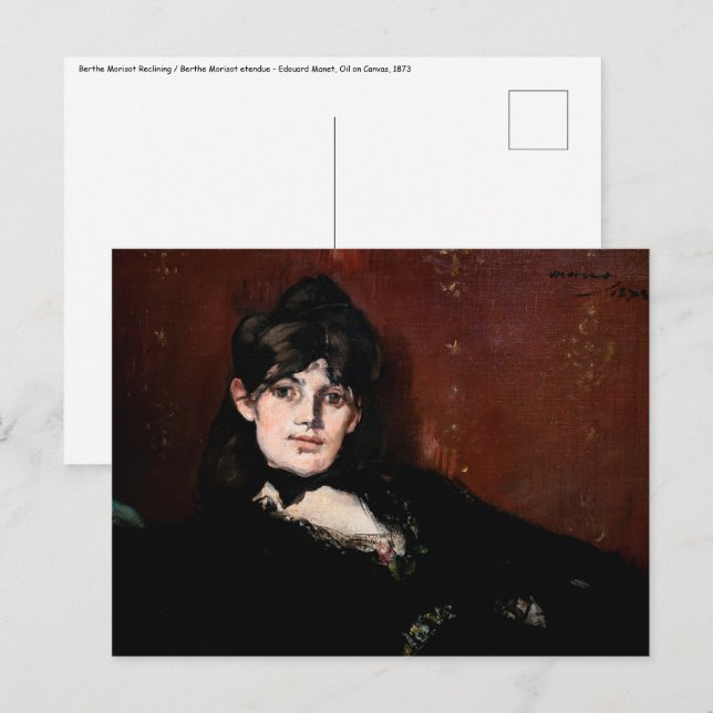 Edouard Manet - Berthe Morisot Reclining Postcard (Front/Back)