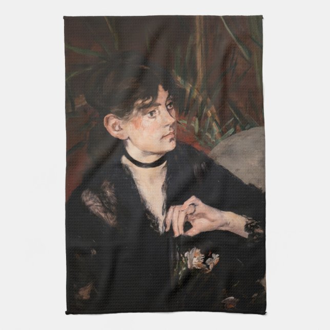 Edouard Manet - Berthe Morisot with a Fan 1874 Kitchen Towel (Vertical)