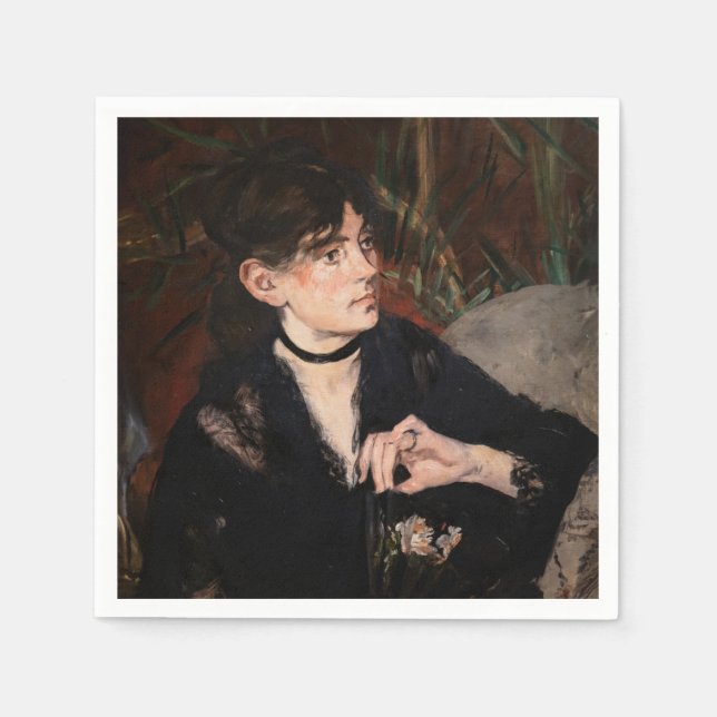 Edouard Manet - Berthe Morisot with a Fan 1874 Napkin (Front)