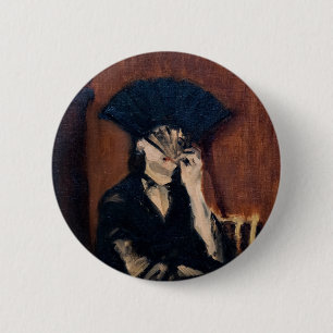 Edouard Manet - Berthe Morisot with a Fan 2 Inch Round Button