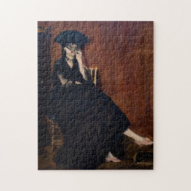 Edouard Manet - Berthe Morisot with a Fan Jigsaw Puzzle (Vertical)