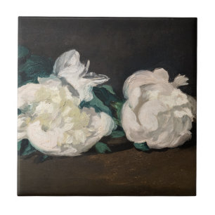 Edouard Manet - Branch of White Peonies, Secateurs Tile