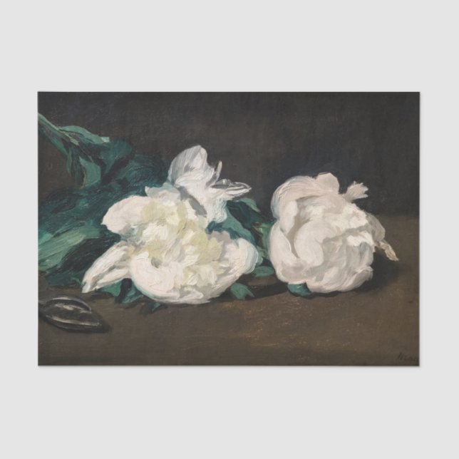 Edouard Manet - Branch of White Peonies, Secateurs Tissue Paper (Front)