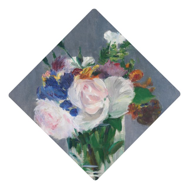 Edouard Manet - Flowers in a Crystal Vase Graduation Cap Topper (Front)