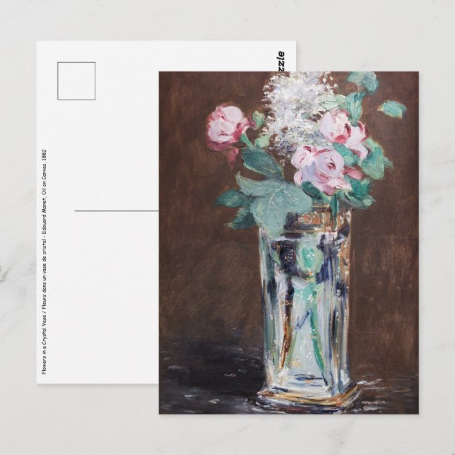 Edouard Manet - Flowers in a Crystal Vase Postcard (Front/Back)