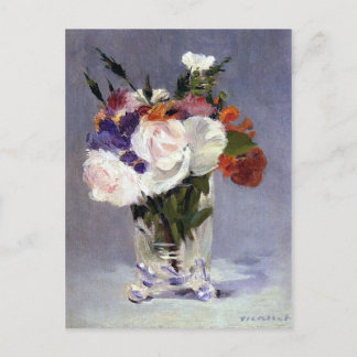 Edouard Manet Flowers in a Crystal Vase Postcard