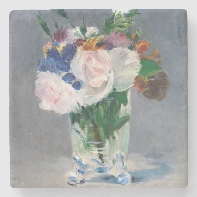 Edouard Manet - Flowers in a Crystal Vase Stone Coaster (Front)