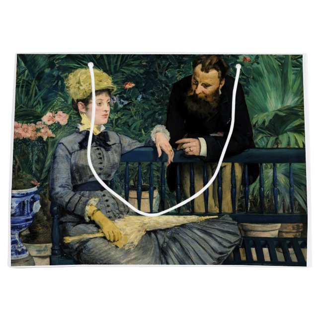 Edouard Manet - In the Conservatory Large Gift Bag (Front)