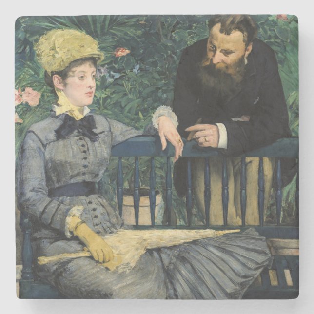 Edouard Manet - In the Conservatory Stone Coaster (Front)